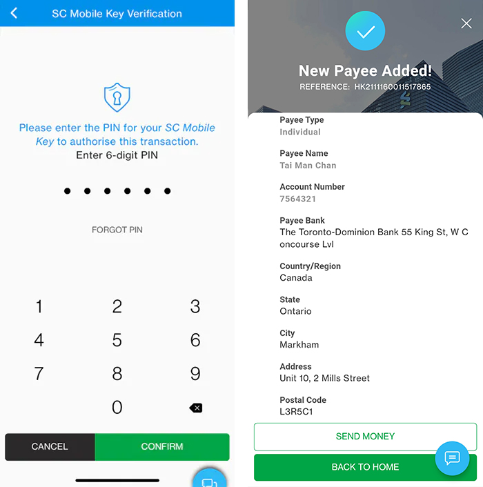Add new payee Step 4