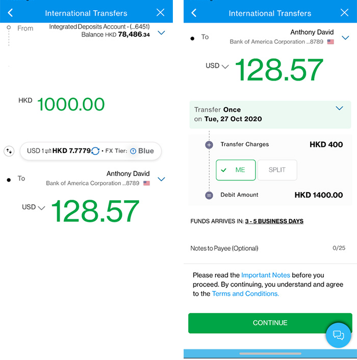 Initiate a transfer Step 2