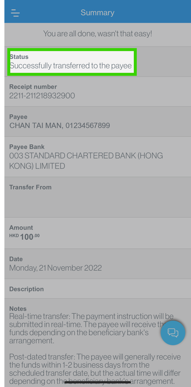 Transfer from current or savings account via SC Mobile App step 8