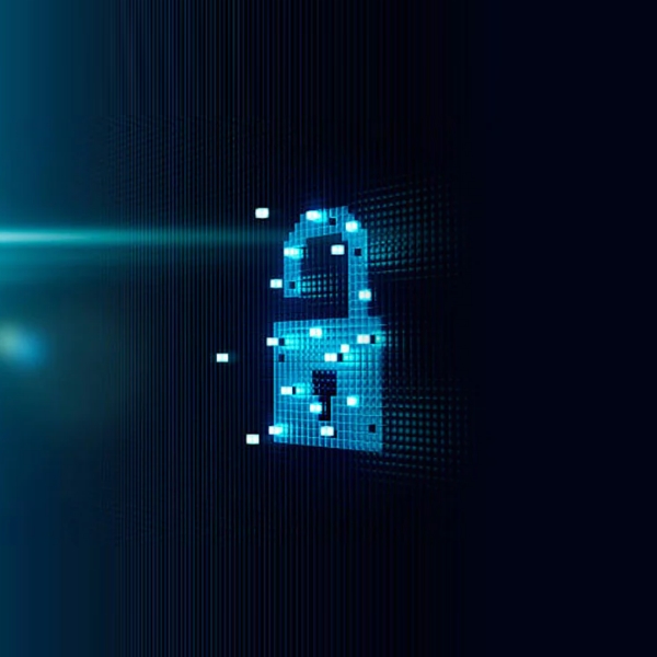 This is a lock with cyber background