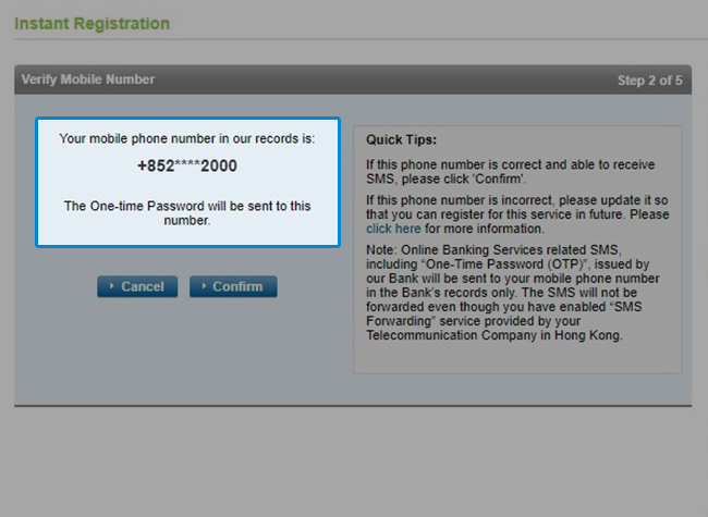 Input your phone number for receive OTP