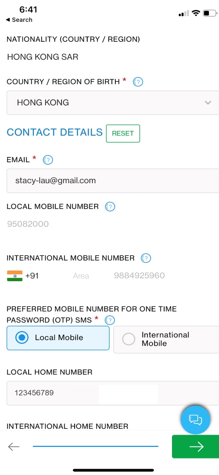 Step 2 of Register or update email address on SC Mobile