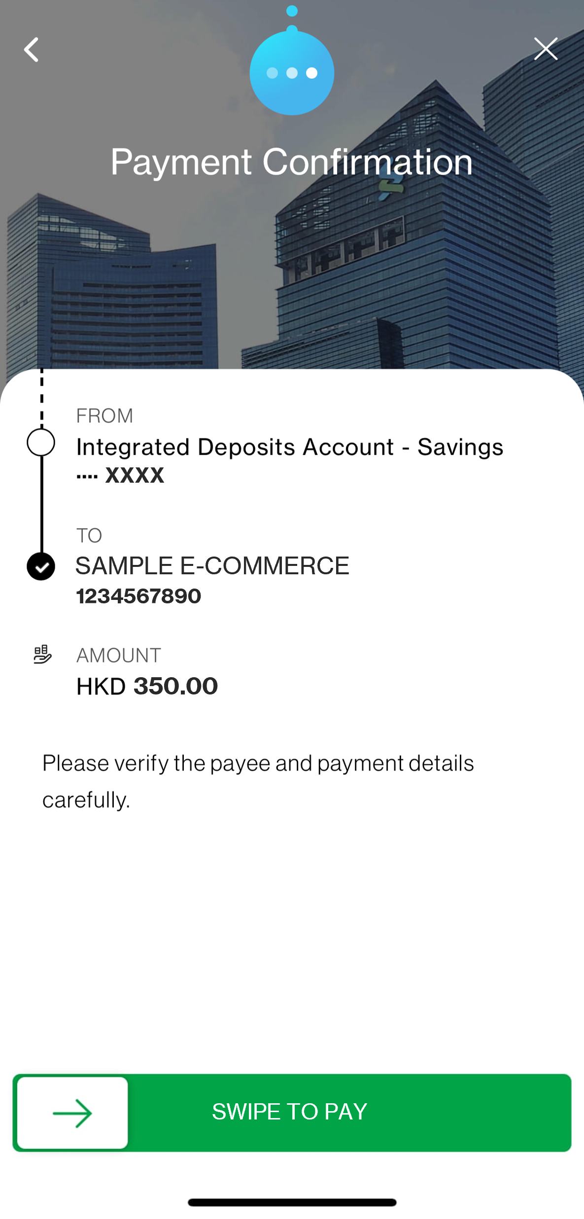 Review details and confirm transfer