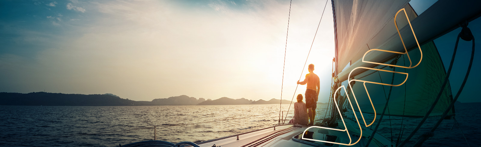 a lady and a gentleman on the sailboat