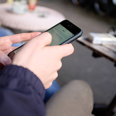 a gentleman using his mobile phone