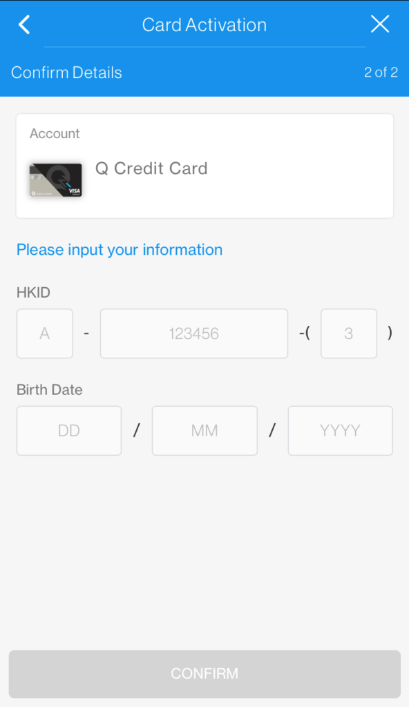 SC Mobile App Activate New Credit Card Step 4