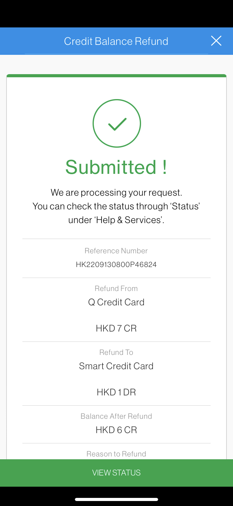SC Mobile App Transfer Out Credit Balance Activation completed